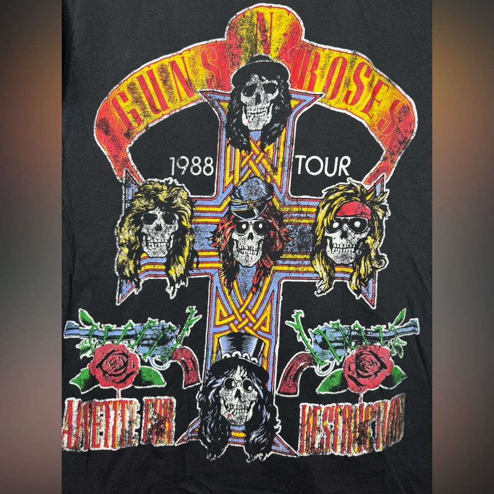 Unisex Guns N' Roses "Appetite for Destruction" 1988 Tour T-Shirt - Picture 5 of 6